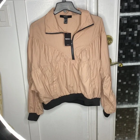 💕 Forever 21 NWT $50 casual jacket blush black sz small 💕 - Picture 9 of 9